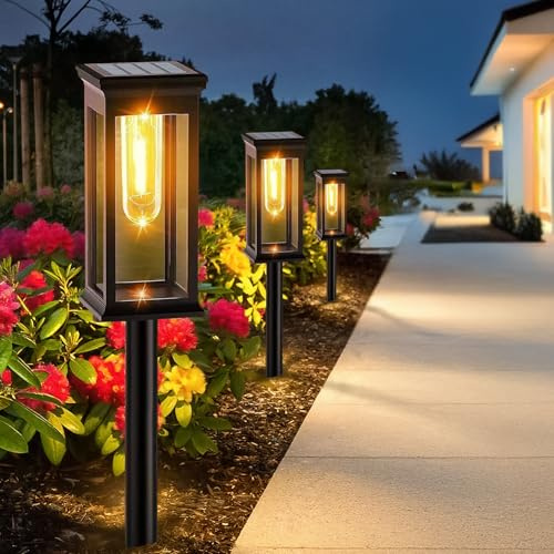 Yorezcop Luci Solari da Giardino, 8 Pezzi Lampade Solari da Giardino, 800mAh IP65 Impermeabile Luci per Esterno, Auto on/off per Cortile Prato Passerella Decorazione