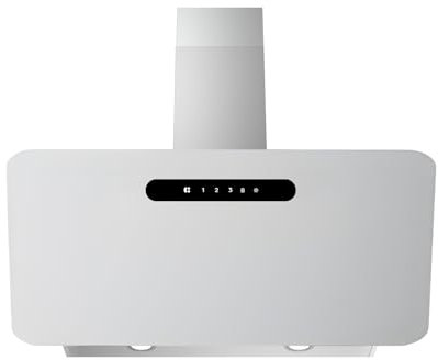 CIARRA CBCW9736K Hotte Aspirante Inclinée 90 cm 650m³/h - Classe A+++ - Filtre à Charbon Inclus - Commande Tactile- 3 Vitesses et Fonction Boost - LED Dimmable