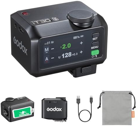 Godox iT30 Pro S Mini Camera Flash, TTL Mode Auto Exposure, 2.4G Wireless HSS 1/8000, 120g Compact Size, 2.8 Touchscreen & Dial, Built-in Diffuser, On-Location Shooting for Sony(Black)