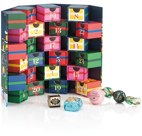 Venchi, Calendario Avvento 2025 Prestige, Con 29 Cioccolatini Assortiti, con Nocciola Piemonte IGP, Edizione Limitata, 356 Gr, Senza Glutine, Senza Coloranti e Conservanti, Idea Regalo Natale