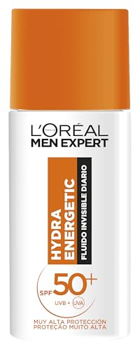 L'Oréal Paris Men Expert Hydra Energetic Fluido Invisible Diario FPS 50+ Crema Hidratante con Protección Solar