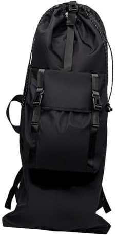 Milageto Skateboard Backpack, Longboard Carry Bag, Rucksack, Adjustable Straps Reflective Skateboard Bag Travel Backpack for Men Women, Black