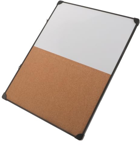 HOMOCONO Pizarra Combinada Doble Cara para Escribir y Notas Superficie Lisa Marco de Madera Rectangular Moderna Magnética Corcho para Oficina y Estudio
