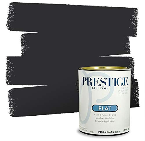 PRESTIGE Paints Interior Paint and Primer In One, 1-Gallon, Flat, Comparable Match of Sherwin Williams* Tricorn Black*