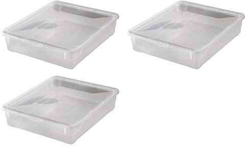 3x Aufbewahrungsboxen „Clear Box“ mit 9 Litern, 40,0 x 33,5 x 8,5 cm - transparent - stapelbar - Kunststoff/Plastik