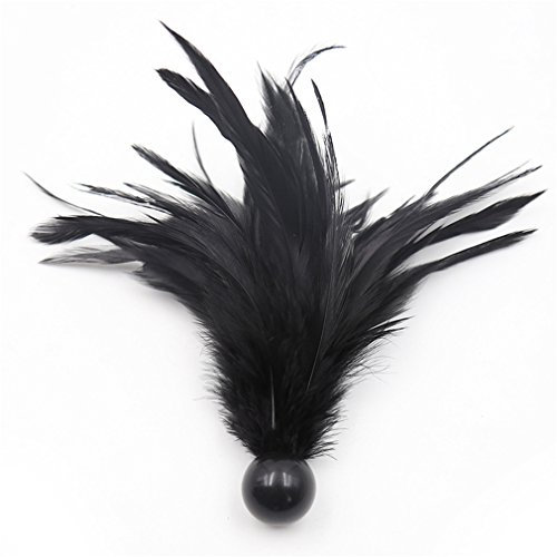 Shawa Federkitzler Streichel Erotik Cosplay Fetish Natürlich-Federn Tease Massage Fesseln Bondage Schmetterling SM-Spiele Sex Spielzeug für Paare (Schwarz)