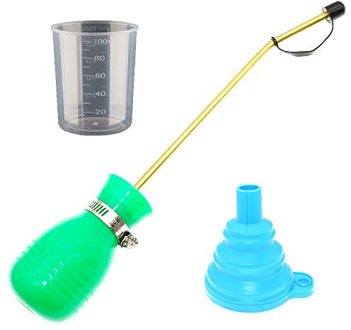 BITEYI Pulver Düse Hand-Stäubepumpe Ungezieferpuder Tropfpipette Insektizid Applikator gegen Ameisen Schädlinge-aus Silikon und Kupfer (Grün)