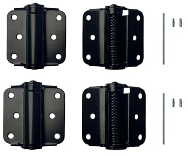 QCAA Heavy Duty Adjustable Spring Hinge, Thicker, 3, Black,Made in Taiwan, 4 Pack