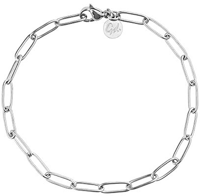 GD GOOD.designs Gliederarmband Silber für Damen - Wasserfest - Feingliedrige Armkette aus Edelstahl I Größenverstellbare Gliederkette