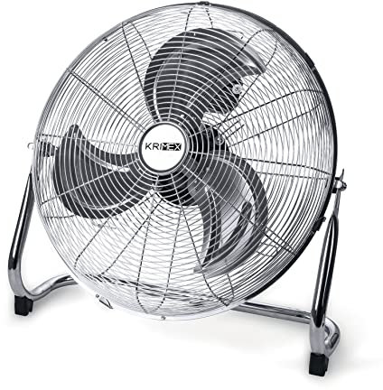 Krimex Ventilatore da Terra 100 Watt Inclinabile 3 Velocità da Pavimento in Metallo Alta Resistenza da Ufficio, Industriale, Casa (Alluminio)