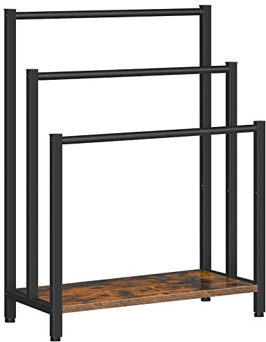 HOOBRO Handtuchständer, Handtuchhalter Freistehend für Badezimmer, Handtuchleiter stehend mit 3 stangen, für Badetücher, Kleidung, Decken, Zeitungen, platzsparend, Industriestil EBF06LB01