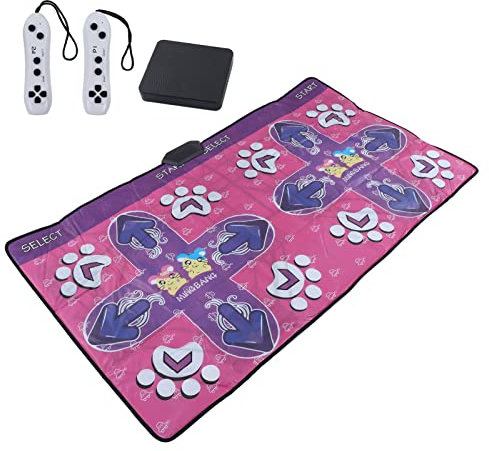 Elektronische Tanzmatte für TV-PC, Drahtlose Musikalische Tanzspiele, Doppelbenutzer-Yoga-Tanzbodenmatte, rutschfeste Tanzunterlage für und Erwachsene, 63 Spiele Dancing Pad
