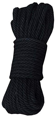 Corda for bondage, corda da giardino, corda di canapa (8 mm), 20 metri (65 piedi) for regalo di decorazione fai da te, nero