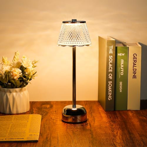 Comius Sharp Nachttischlampe Touch Dimmbar, 3 Lichtmodi, Akku Lampe Ohne Kabel, LED Tischleuchte Kabellos, USB LED Lampe Akku, Kleine Tischlampe für Deko Schlafzimmer, Table, Esszimmer, Arbeitszimmer