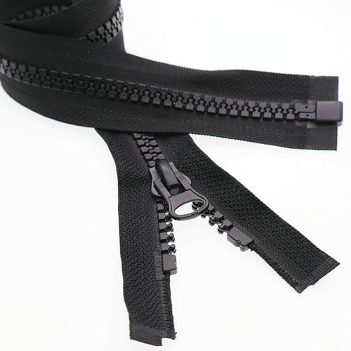 Leekayer #10 20 Inch Separating Zippers for Sewing Coats Jacket Zipper 50.8cm Black Molded Plastic Zipper Bulk (20)