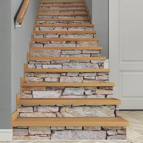 Confezione da 14 adesivi per scale - 18 x 100 cm - Per gradini delle scale, fai da te, piastrelle - Decorazione per gradini delle scale, cucina, bagno (005)