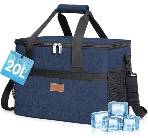 Lifewit Cooler Bag 30 Cans Collapsible and Insulated Large Lunch Bag Leakproof Soft Cooler Portable for Camping/BBQ/Family Outdoor Activities, Dark Blue