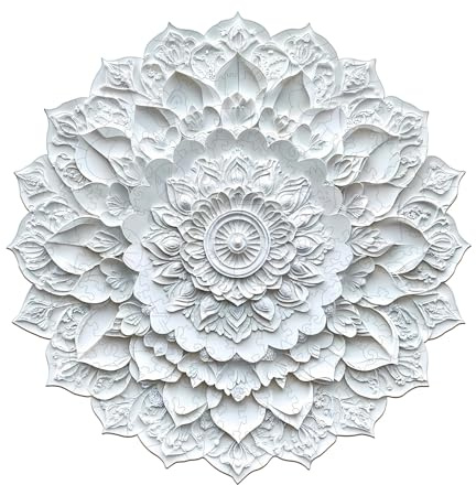 Puzzle en bois Mandala en papier pour adultes - 175 pièces - Puzzle rond - Boîte cadeau, décoration murale et cadeau pour les amis et la famille