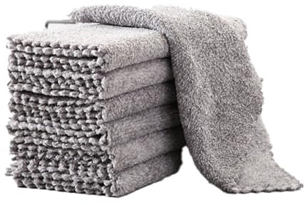 CHTME Lot de 5 chiffons en bambou - 30 x 30 cm - Chiffons de nettoyage réutilisables en microfibre - Pour un nettoyage sans traces sur toutes les surfaces