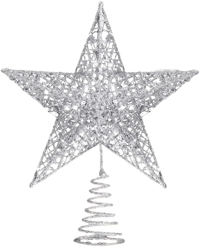 MUNSKT Etoile Sapin de Noel, Pointes de Sapin, Décoration Scintillante pour Sapins de Noël, Design Adapté Aux Sapins de Noël de Petite à Grande Taille