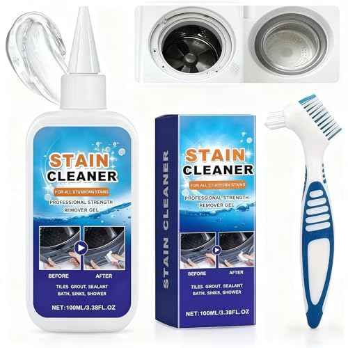 Removedor de moho de limpieza profunda de 100 ml, gel removedor de manchas para el hogar, limpiador de lavadora, adecuado para azulejos, refrigeradores, ventanas, baños y fregaderos. (1)