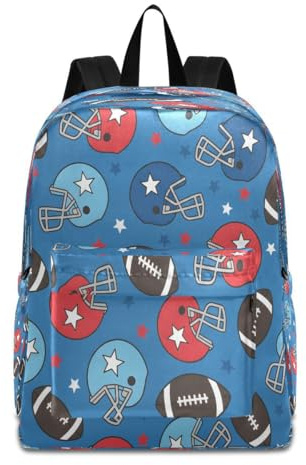 American Football Star Helmet Backpack Travel Bag for Men Women, Lightweight Casual Daypack School Bag for Students Teens