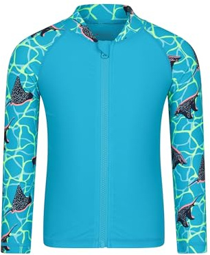 Mountain Warehouse Kids Printed Full Zip Rash Vest Blue 9-10y