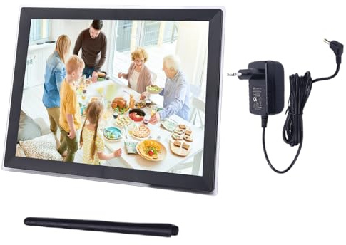 EIMSOAH Digital Bildram, 15 Tum, WiFi, 32 GB (BLACK) | WiFi-fotoram, akryl, ABS, pekskärm, automatisk rotation, för hem, kontor, HD-skärm, väggmonterbar