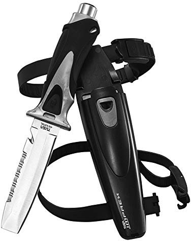 TUSA FK-220 Premium-Tauchermesser Diving Knife mit stumpfer Spitze Tabata (Grau)