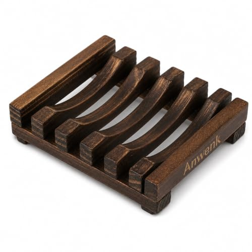 Wooden Soap Dish Holder Saver Tray for Shower Bathroom Kitchen Drainer,1PCS