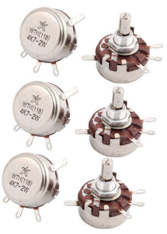sourcing map 6pcs WTH118 4K7 2W Potentiomètre Rotatif Composition Carbone