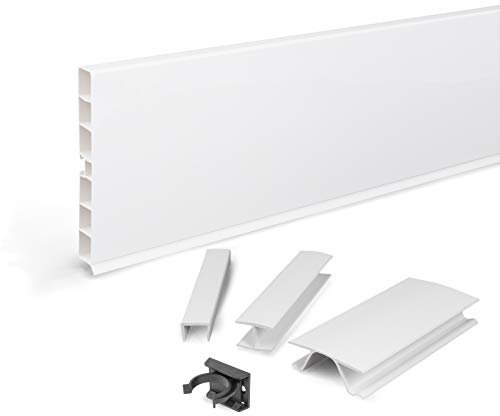 DQ-PP Zócalo de 3 m | 100 mm | blanco brillante | plástico | zócalo | zócalo | zócalo | zócalo | zócalo | zócalo | zócalo de cocina | zócalo para cocina empotrable