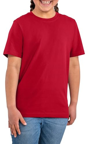 HRM T-Shirt Col Rond Enfant Luxury, Rouge, Taille 134 I T-Shirt Garçon et Fille Col Rond, Commerce Équitable, 160 g/m² I 100% Coton Bio