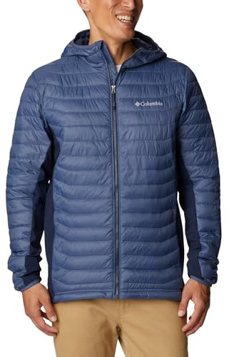 Columbia Powder Pass Giacca, Dark Mountain, Collegiate Navy, S Uomo