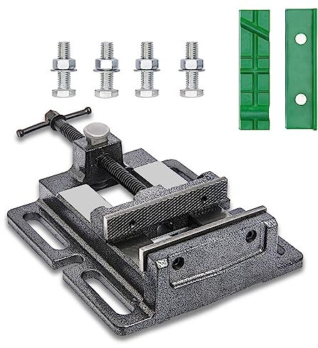 Bohrmaschinen-Schraubstock, 110 mm, Maschinenschraubstock, Werkbank Schraubstock mit Multi-Nut-Schraubstock und Schnellverstellknopf