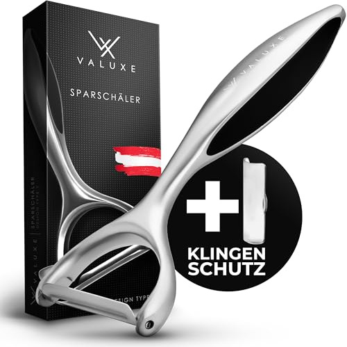VALUXE® Premium sparskalare med vasst rostfritt stål blad och halkfritt handtag – praktisk Y-grönsaksskalare för exakt skalning – innovativ potatisskalare, sparrisskalare, universalskalare