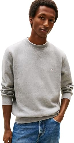 Tommy Hilfiger herr ESSENTIAL FLEECE CREWNECK MW0MW37232 pullover tröja, grå, XXL, Grå (medium grå ljung), XXL