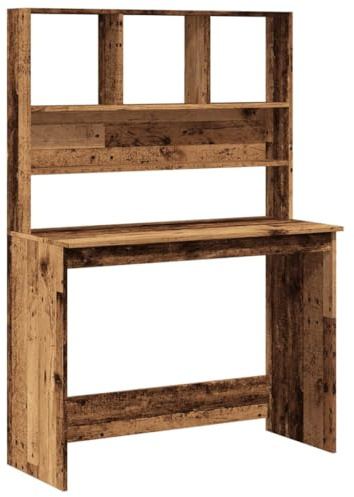 vidaXL Scrivania Mensole Legno Antico 102x45x148 cm Legno Multistrato