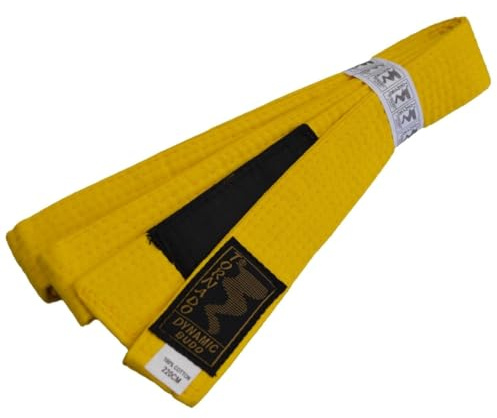 TEKKA BUDO Ceinture BJJ BJJ Brésilienne Jiu Jitsu Jaune avec Poutre Noire 240 cm