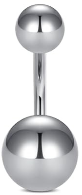 AceFun 8MM Piercing Ombligo Titanio Plata Piercing Ombligo Barras Vientre Mujer Sólido G23 Piercing Titanio Ombligo Clicker Anillo Ombligo Plata Barras Vientre Mujer