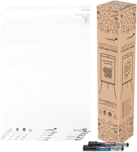 Legamaster SKETCH EASY mobil flipchart, magnetisk, höjdjusterbar, FSC®-certifierad, med whiteboard-yta