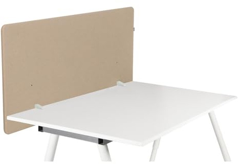 hjh OFFICE Akustik Tischtrennwand 62x120 cm FLEXMIUT D1 Schreibtisch Sichtschutz, Schalldämmender Schreibtischteiler, Beige