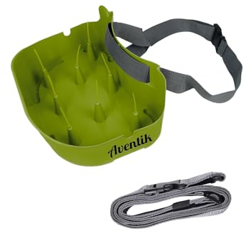 AVENTIK Fly Line Basket Authentic Danish Fisker Design Fishing Stripping Basket Ergonomic Smooth Curved Super Light Tangles with Silicone Spike for Line Tray (Green)
