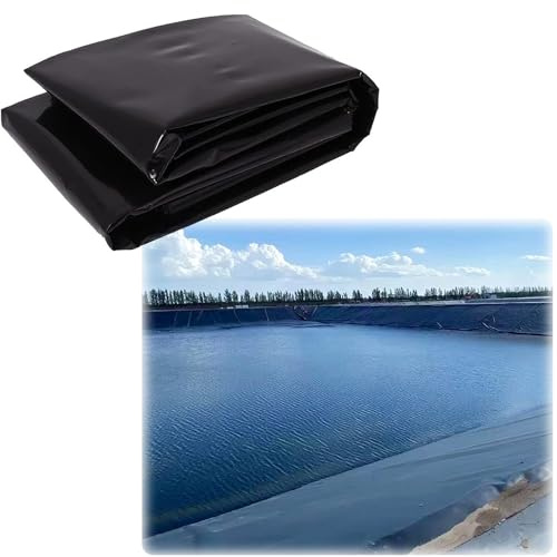 Revestimiento negro de polietileno de polietileno de alta densidad de 0,12 mm para estanques al aire libre, tamaño 8 x 12 m, ideal para estanques de peces, cascadas, fuentes, pequeños jardines y