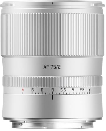 TTArtisan AF 75 mm F2 Lente de retrato de formato completo, gran apertura, objetivo automático STM AF ligero para cámaras sin espejo Z-Mount Z5 Z6 Z7 Z6II Z6III Z7I Z9 Z8 ZF Z50 ZFC Z30 (plata)