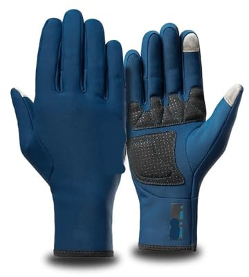WMAMBZNDHP Guantes de Ciclismo Invierno cálidos con Dedos completos y Pantalla táctil, Antideslizantes, for Carreras montaña Carretera, for Hombres Mujeres(Blue,L-EU)