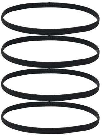 YCSHIPO Sports Headbands, 4 Pack Elastic Hair Bands, Non Slip Mini Sweat Bands for Yoga, Football, Tennis, Unisex Fit - Black