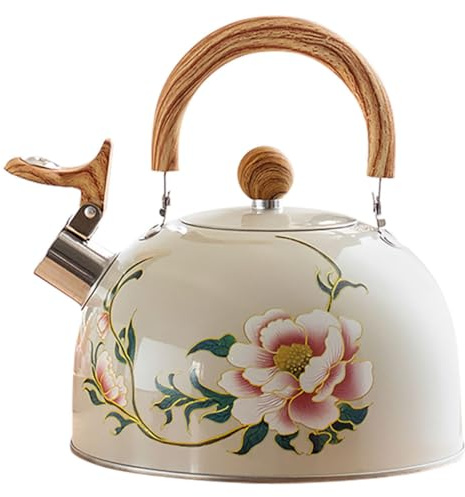 Milisten Bouilloire Sifflante 3L en Acier Inoxydable Poignée Ergonomique Bouilloire à Induction Cuisine et Camping à Thé Cuisinière Usage Extérieur