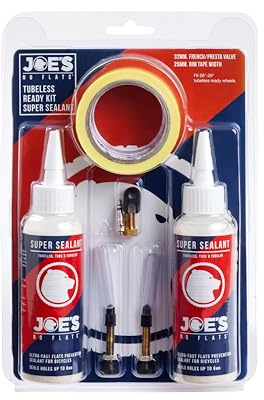 JOES NO FLATS, TUBELESS READY KIT (SUPER SEALANT) 48MM VALVE / 21MM RIM TAPE