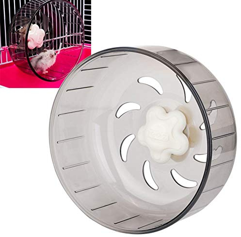 Hamster Spinner, 5.1 Inch Plastic Quiet Running Exercise Wheel with Bracketless, Washable Training Equipment for Small Animals, Baby Rats, Gerbils Easy to Install (Gray)